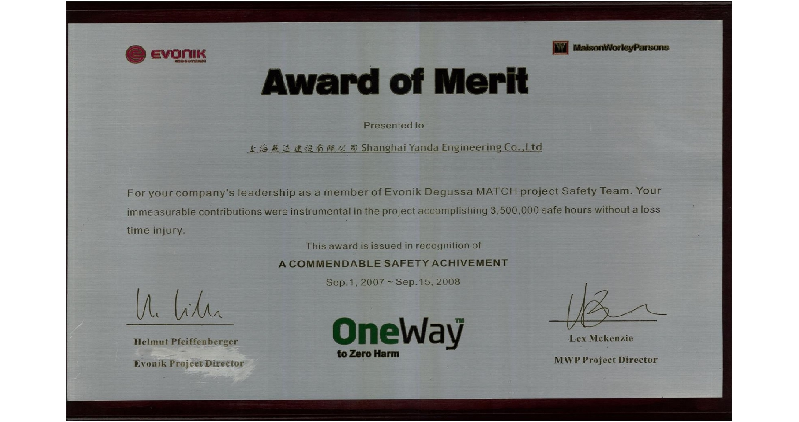 Award of Merit (Evonik)